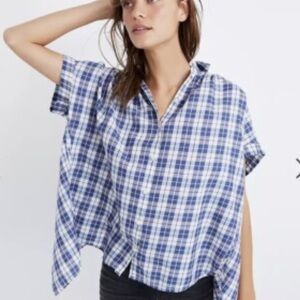 Madewell Central Open-Back Shirt in Linus Plaid